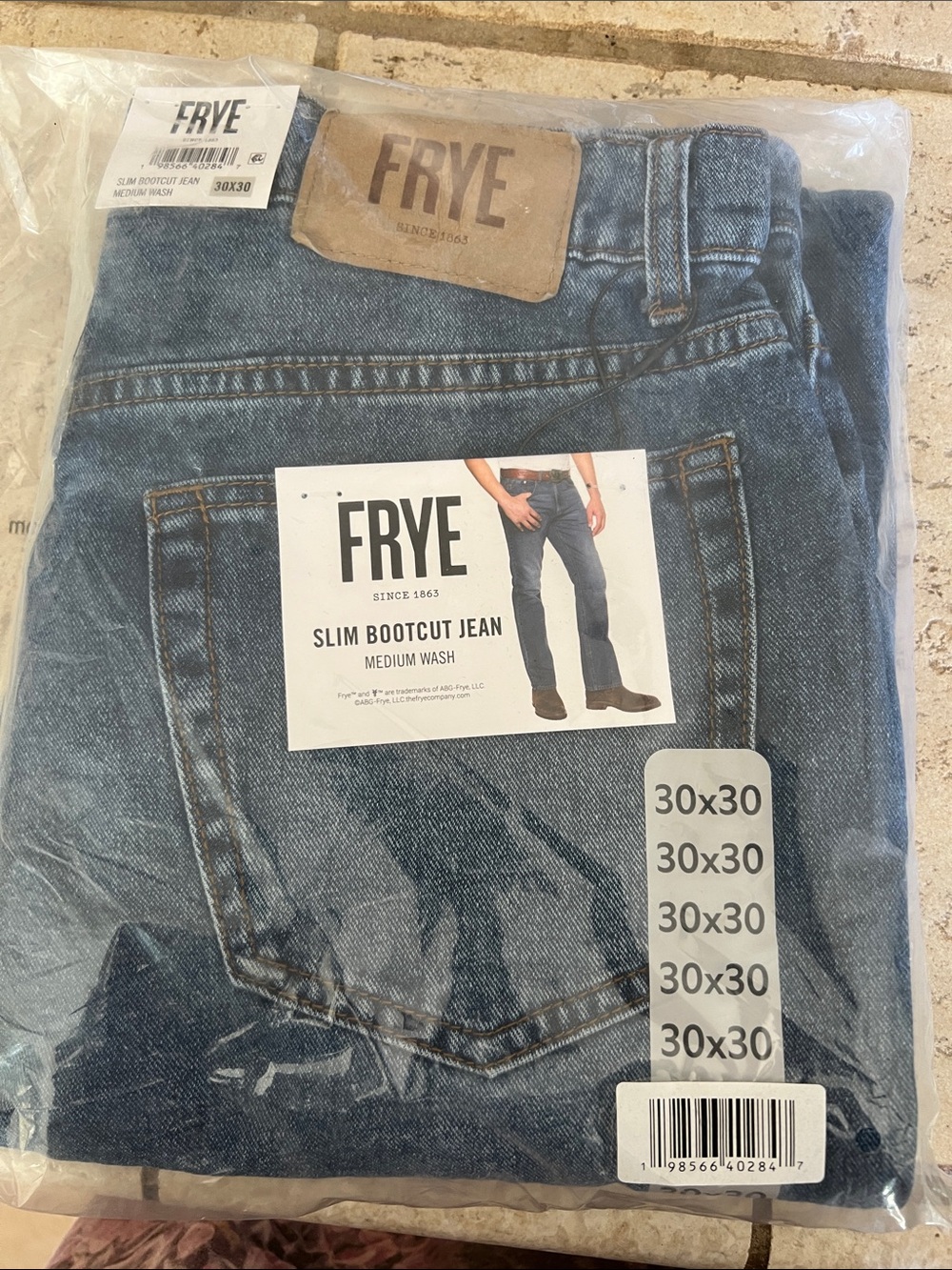 FRYE Slim Bootcut Jeans - Medium Blue Wash